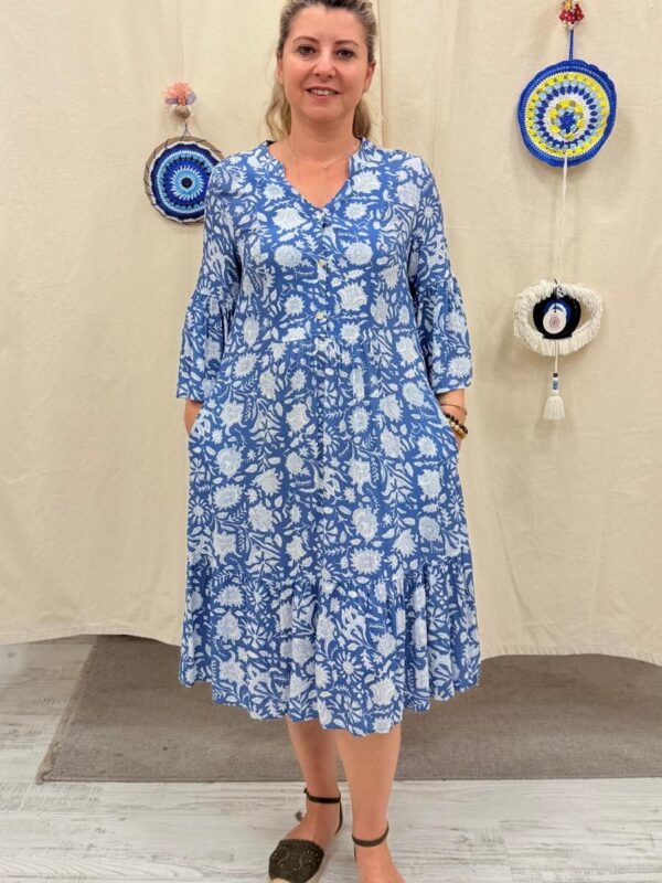 Kollu Bohem Çiçek Desen